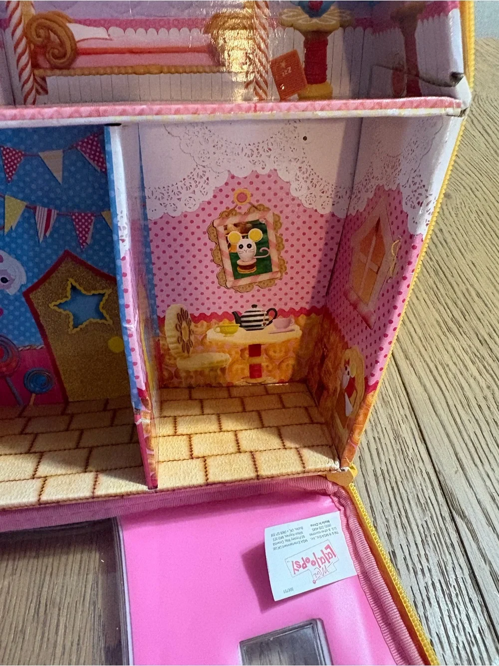 Kids Pink & Orange Playhouse Carry Case for Dolls